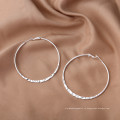 Фабрика прямые простые геометрические посеребренные серьги серебряные серьги-кольца женские аксессуары оптом